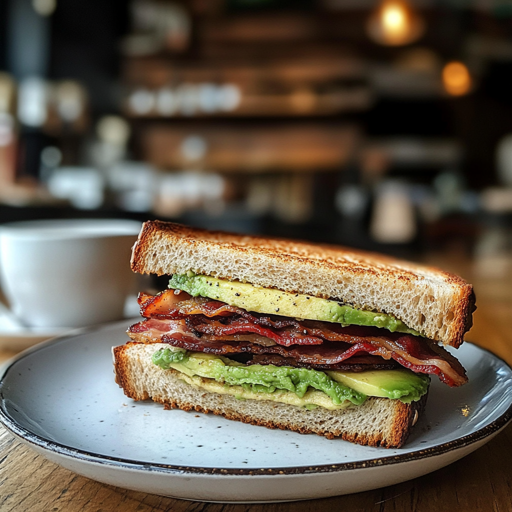 Cibo su un piatto in una caffetteria | Fonte: Midjourney