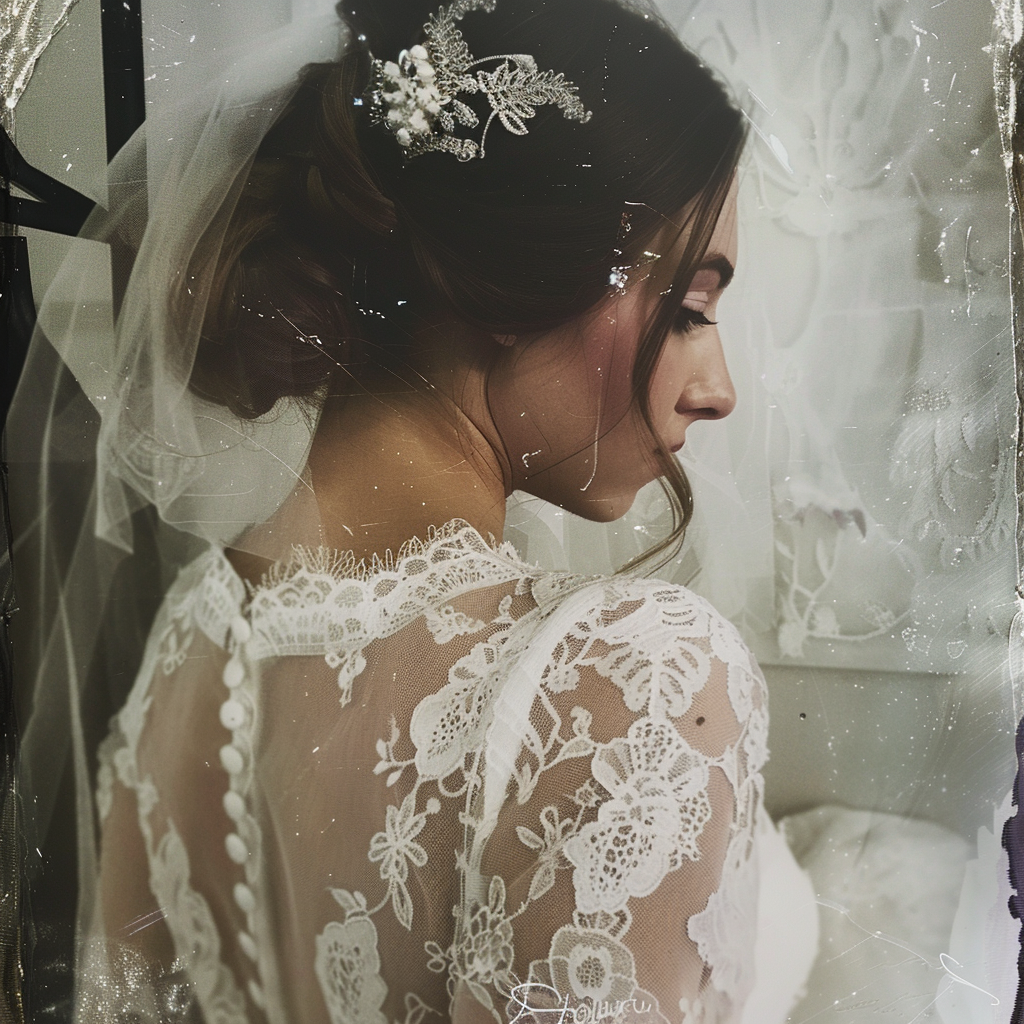 Una mujer con su traje de novia | Fuente: Midjourney