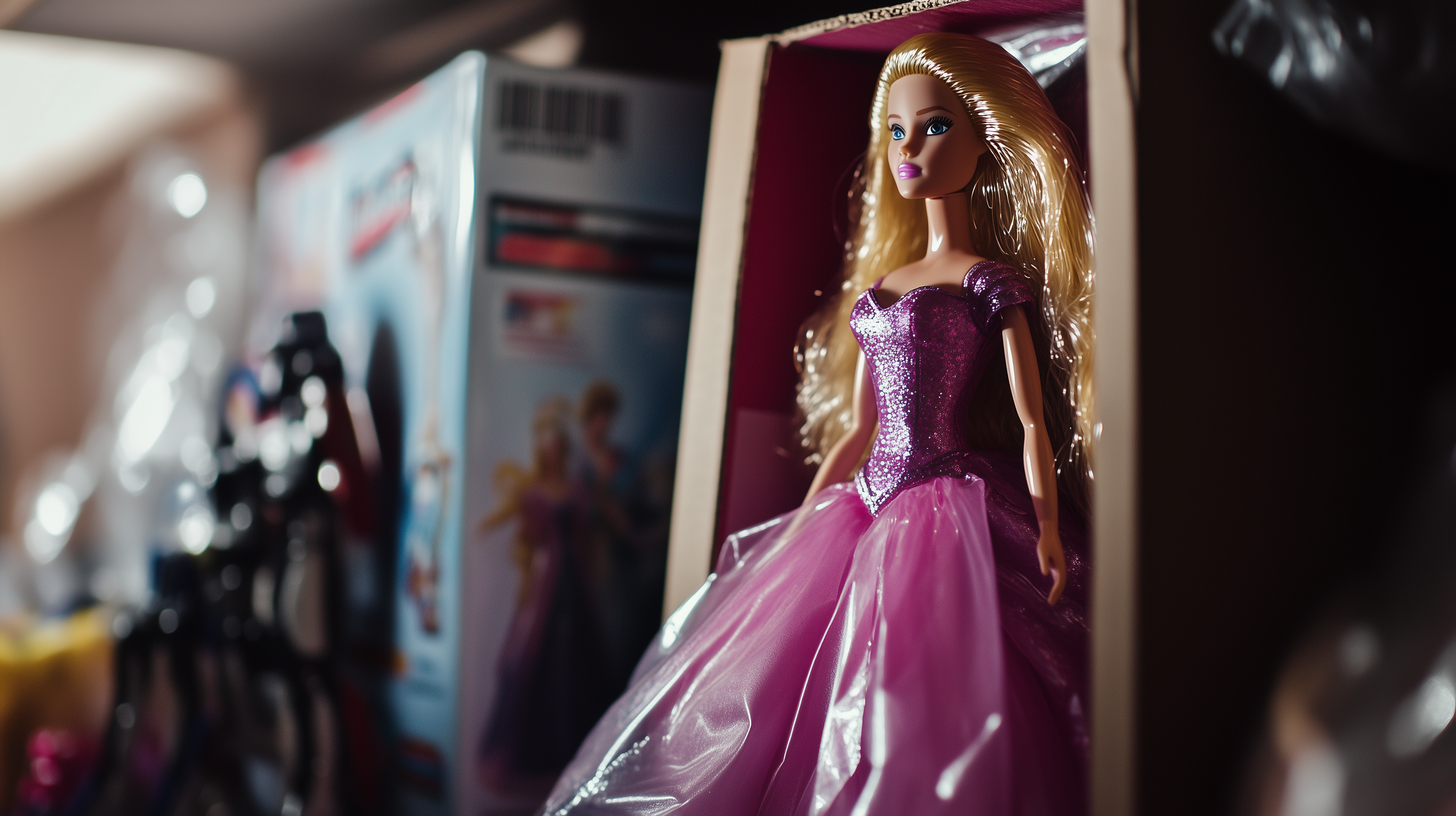 Barbie en una caja | Fuente: Midjourney