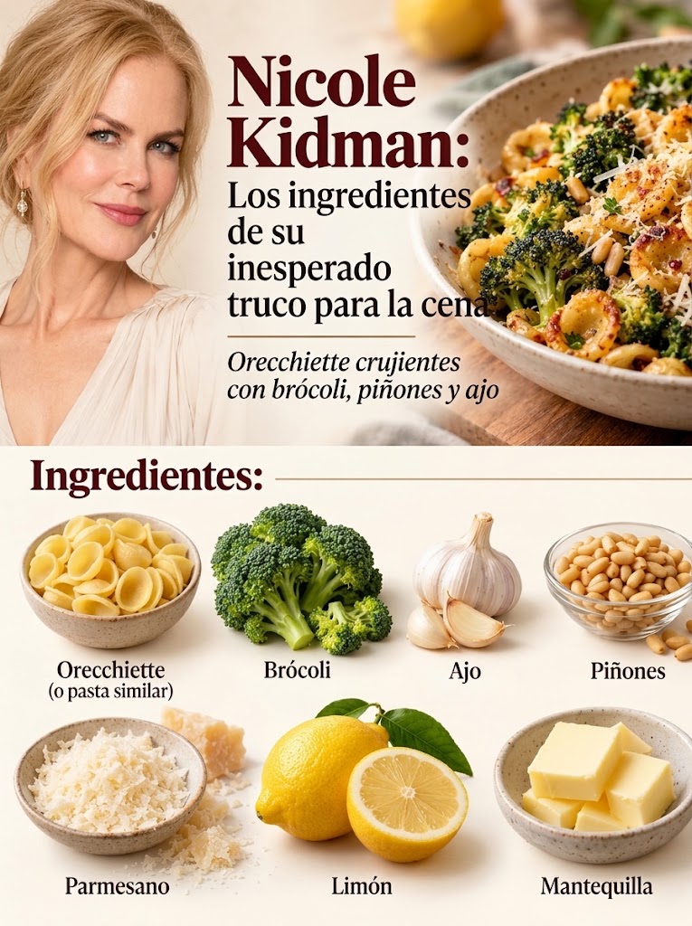 Estas pequeñas orecchiette con forma de copita son perfectas para recoger trocitos de ajo y parmesano rallado, mientras que los piñones tostados les dan un delicado sabor a frutos secos. | Fuente: Ilustración generada por IA.