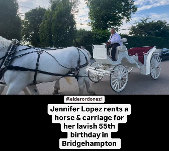 El coche de caballos en la celebración del 55 cumpleaños de Jennifer Lopez, publicado el 22 de julio de 2024 | Fuente: Instagram/elderordonez1