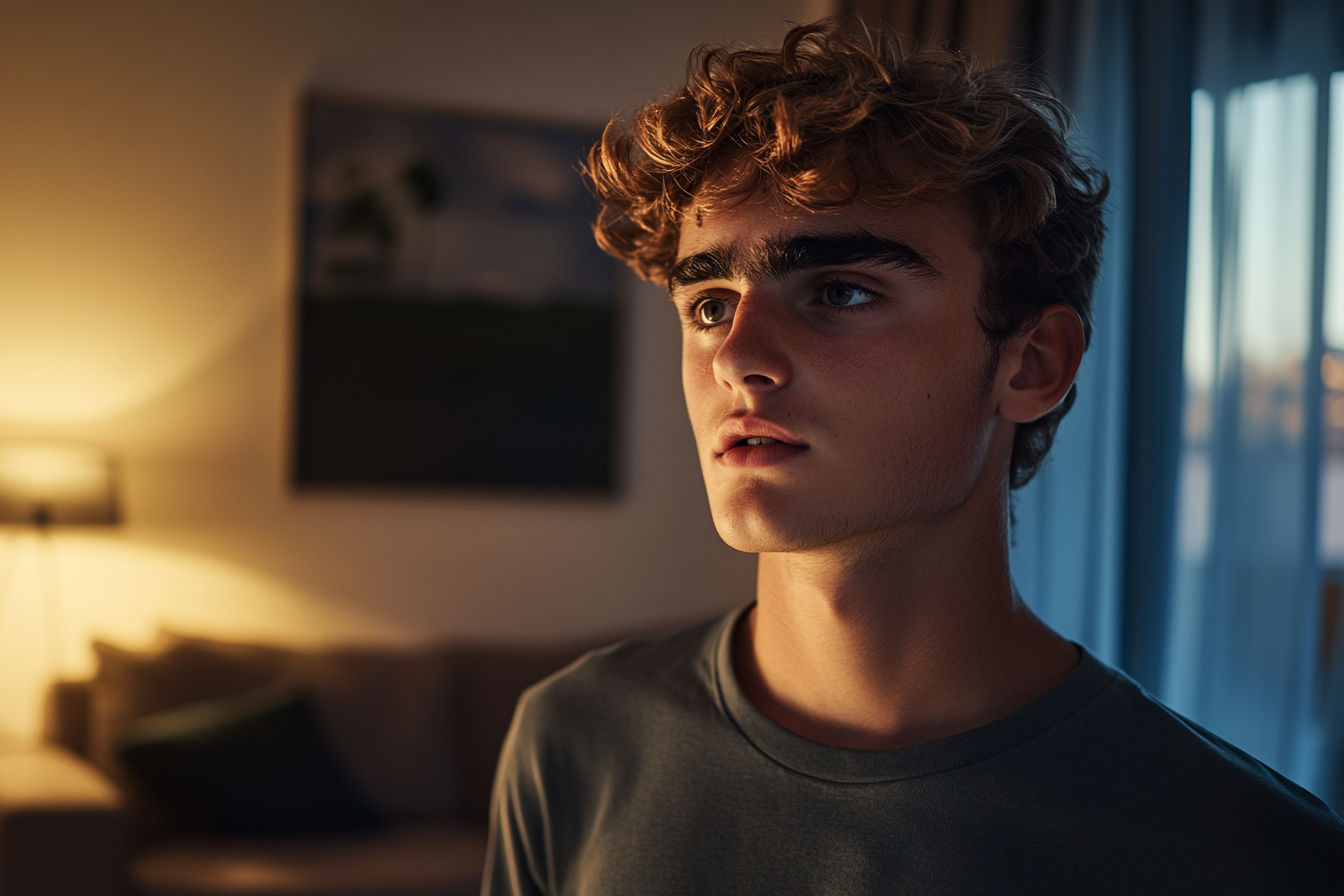Un joven hablando con su esposa | Fuente: Midjourney