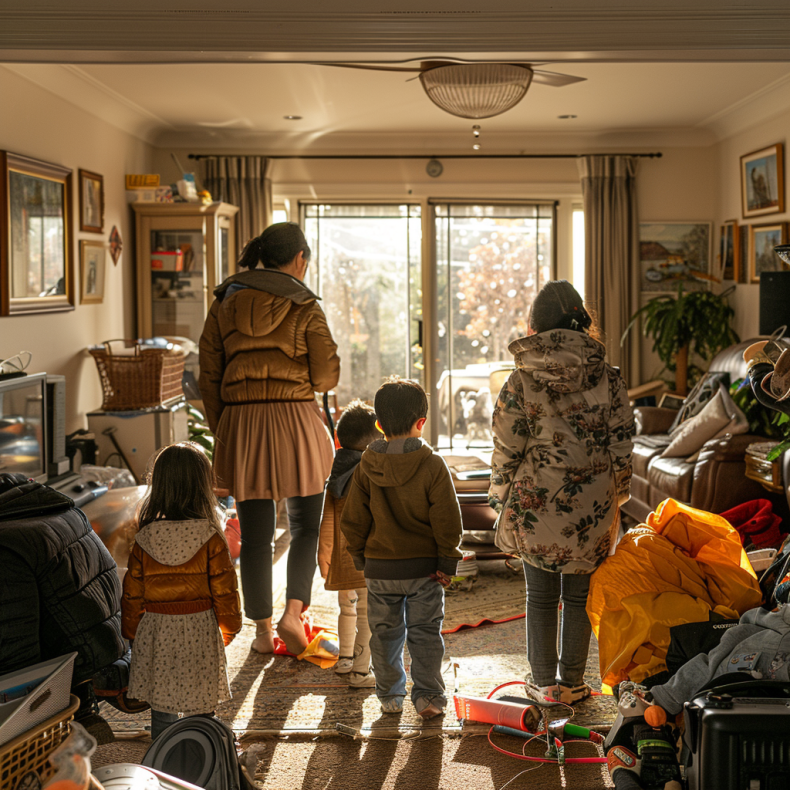 La casa desordenada con niños correteando | Fuente: Midjourney