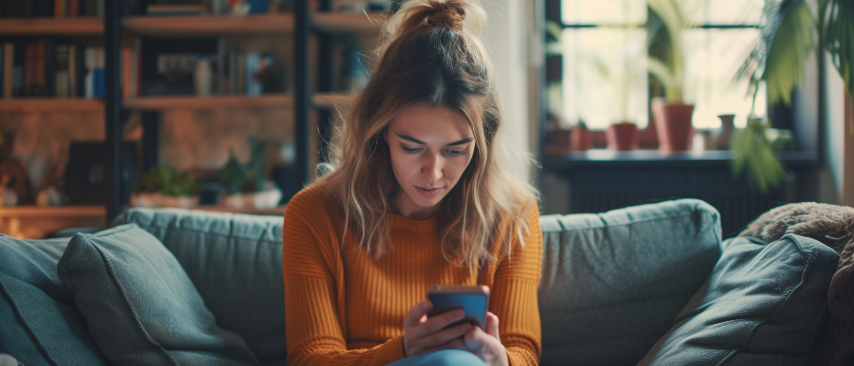 Una mujer utilizando su teléfono | Fuente: Midjourney