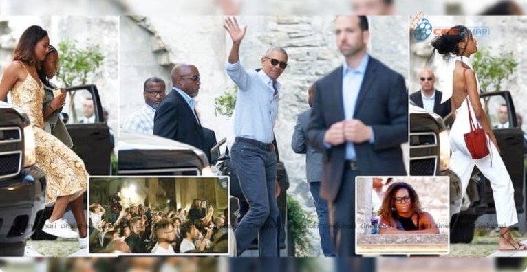 Los Obamas vistos en Francia durante el fin de semana para celebrar el Día del Padre | Fuente: Twitter / Cinelahari45