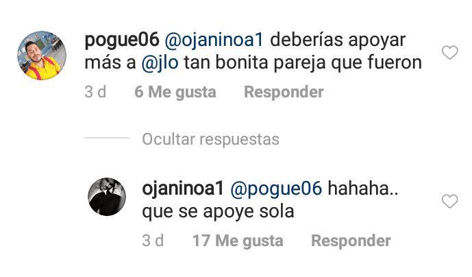 Comentario recibido por Ojani Noa. | Foto: Instagram/Ojaninoa