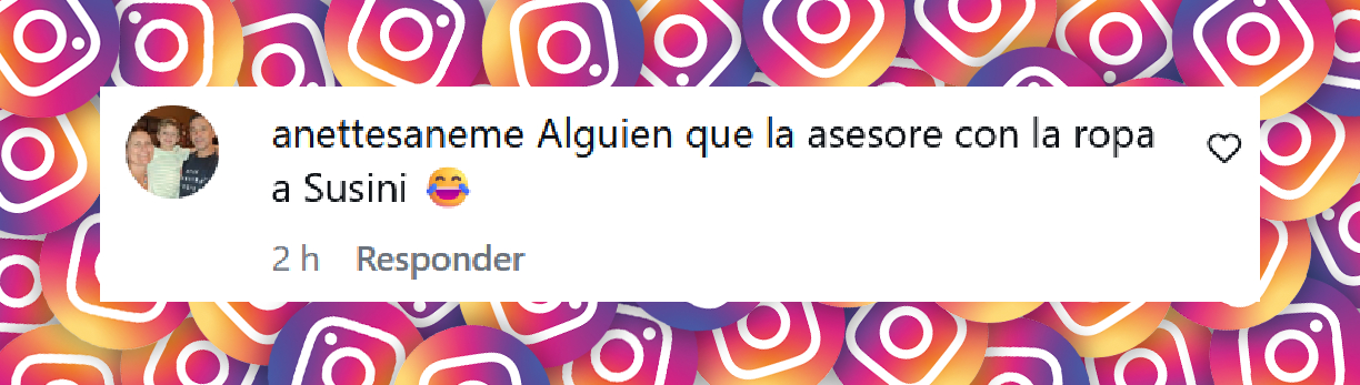 Comentario de una usuaria sobre el look de María Susini para su última entrevista con Pampita | Fuente: Instagram/infobae