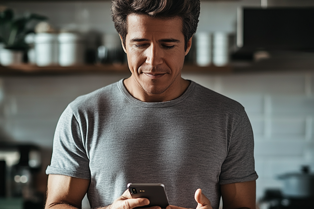 Un hombre usando su teléfono | Fuente: Midjourney