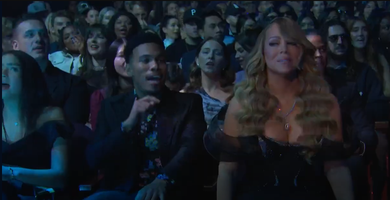 Reacción de Mariah Carey al homenaje de Muni Long durante los iHeartRadio Music Awards el 17 de marzo de 2025 | Fuente: Youtube/iHeartRadio