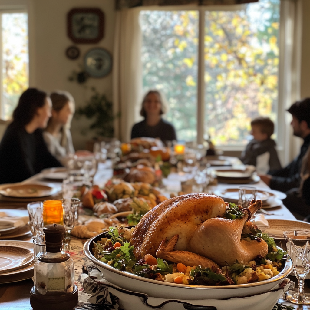 Una cena de Acción de Gracias | Fuente: Midjourney