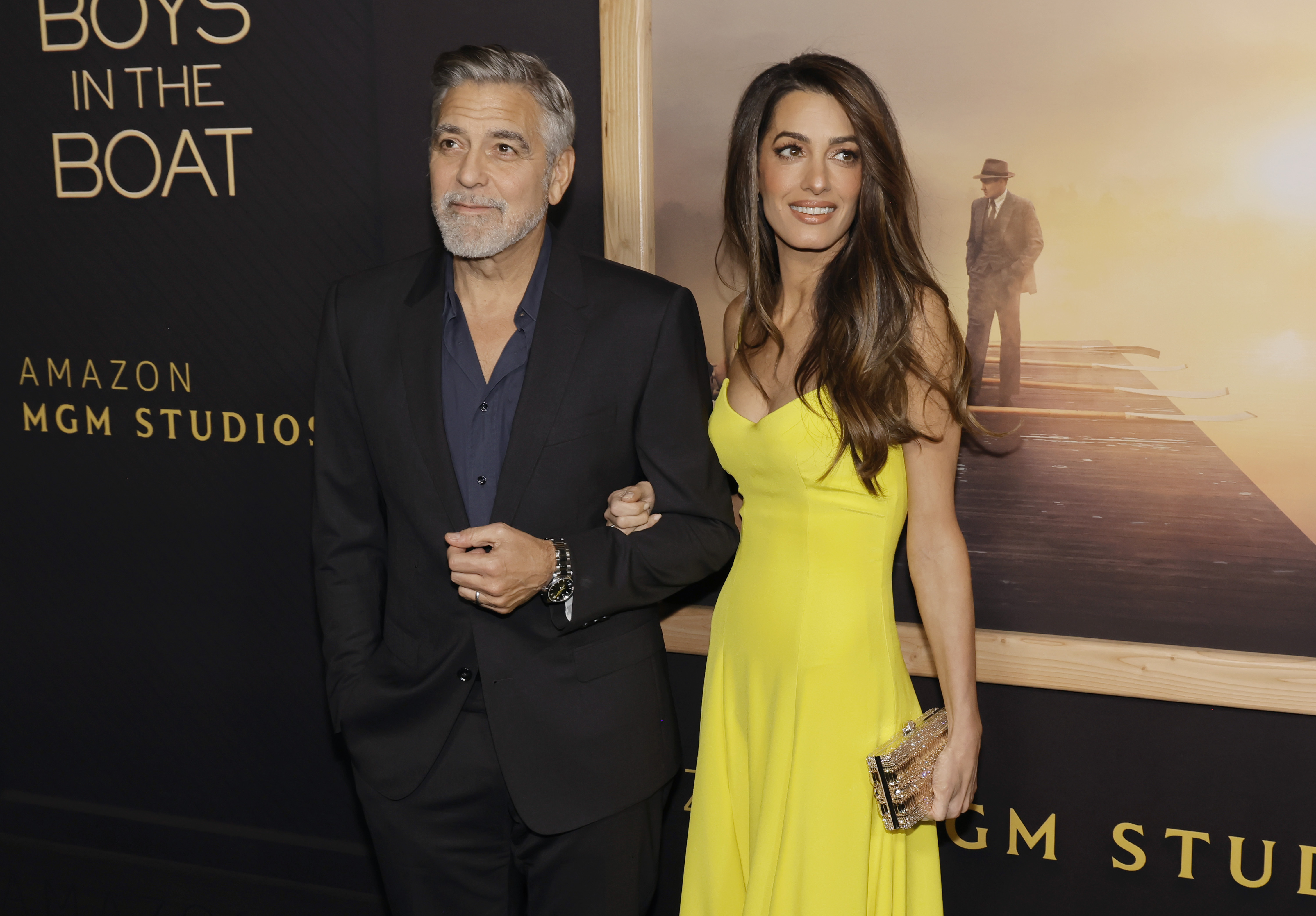 George y Amal Clooney en el estreno de "Los chicos del barco" en Beverly Hills, California, el 11 de diciembre de 2023 | Fuente: Getty Images