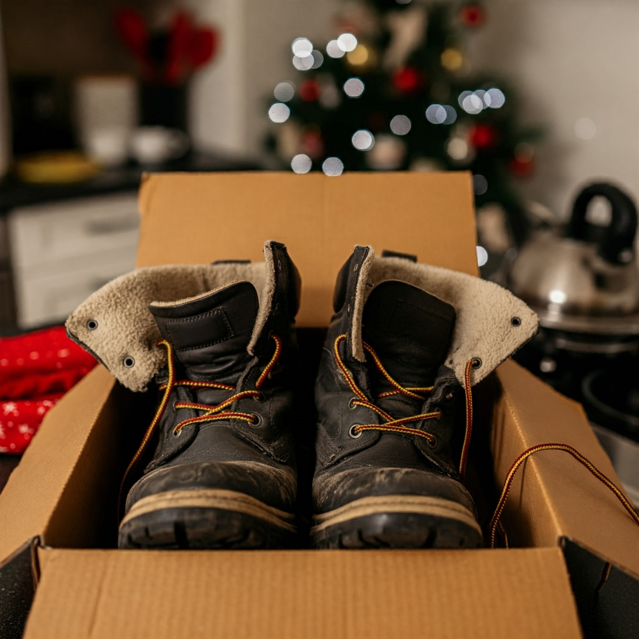 Un par de botas de invierno en una caja | Fuente: Gemini