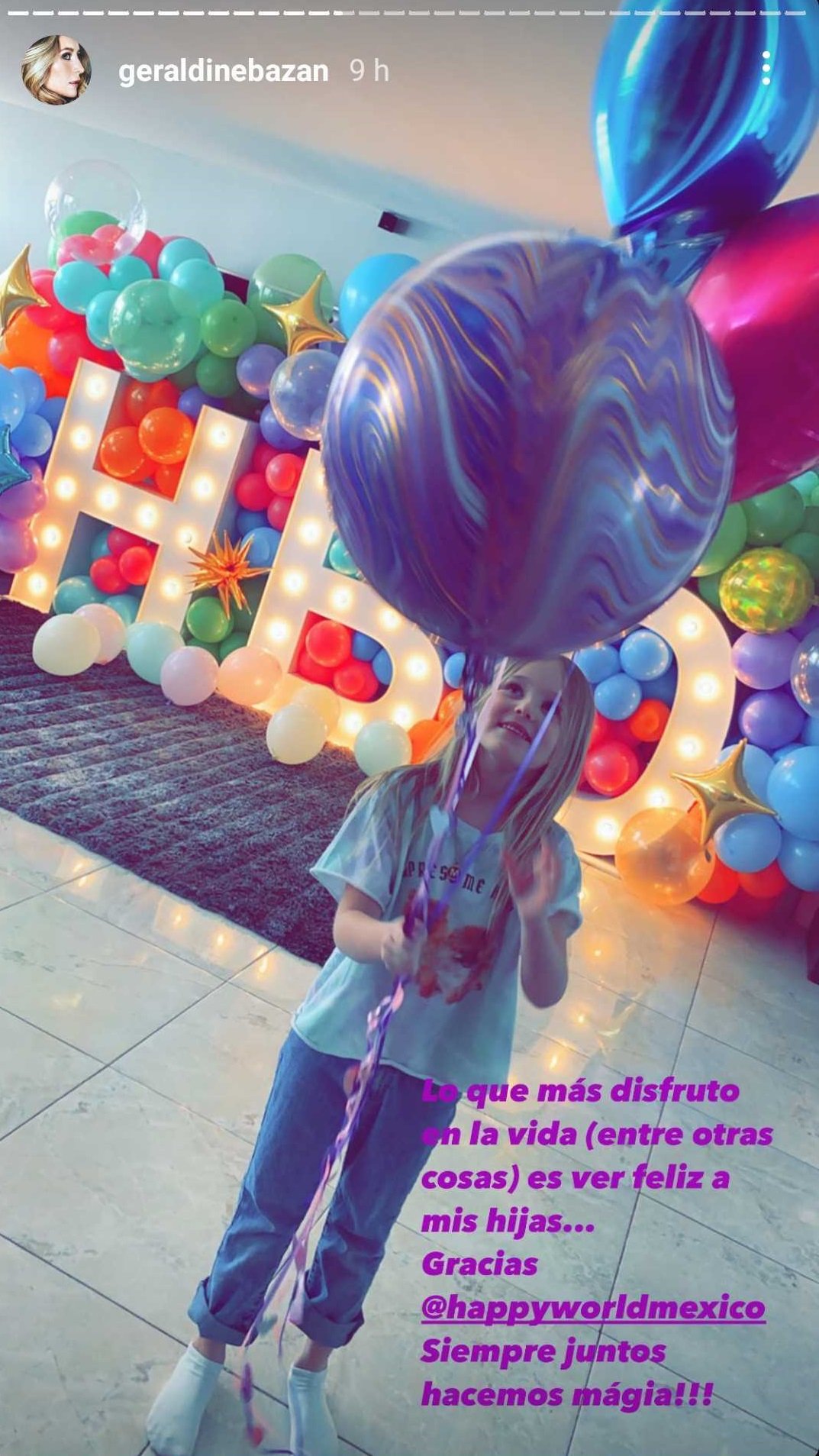 Miranda en su cumpleaños. | Foto: Captura de pantalla de Instagram/GeraldineBazan