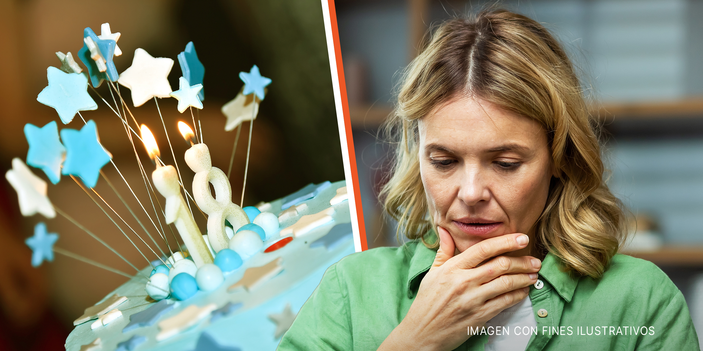 Pastel de cumpleaños | Mujer pensativa | Foto: Shutterstock