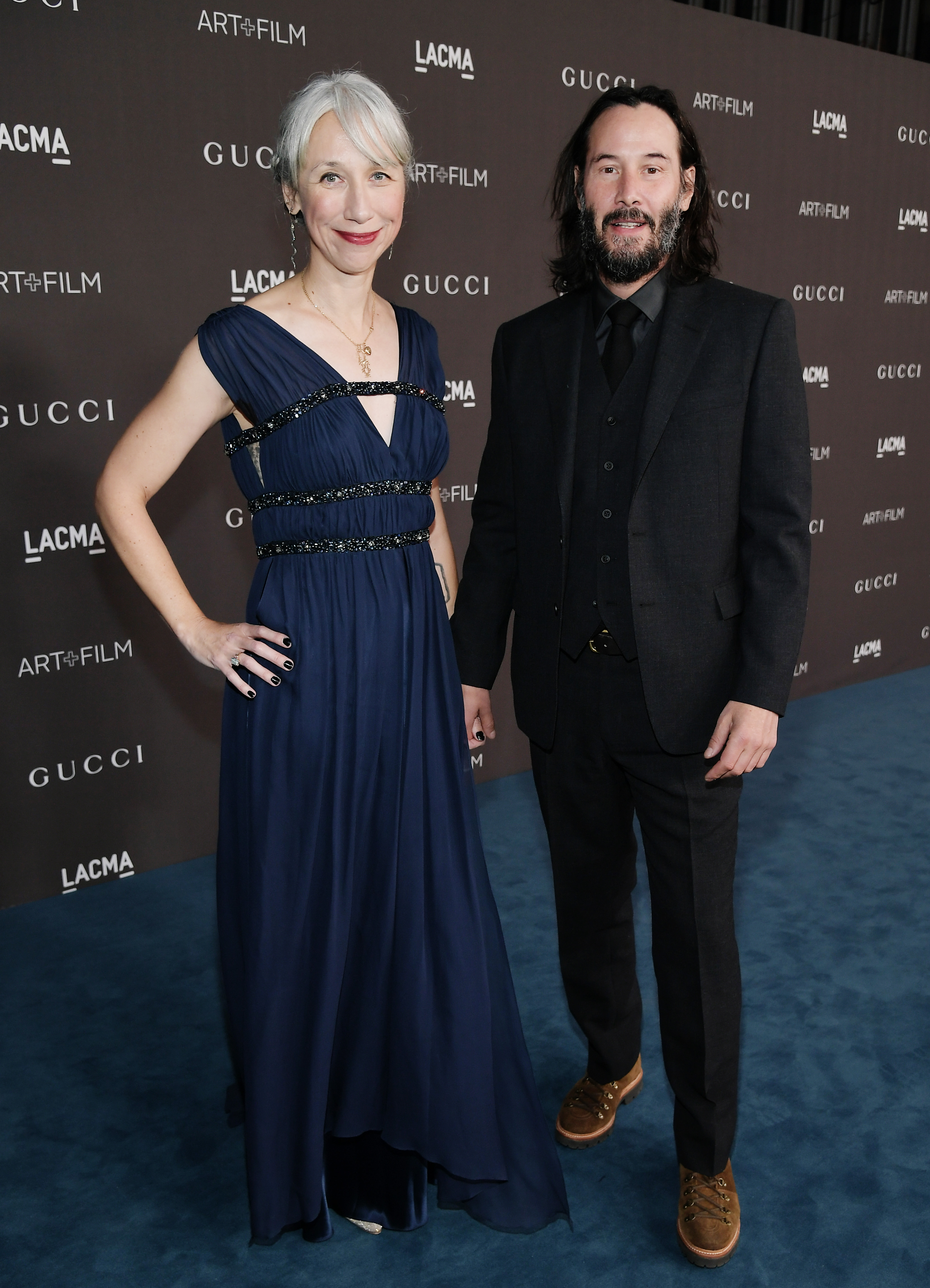 Alexandra Grant y Keanu Reeves en Los Ángeles, California, el 2 de noviembre de 2019. | Foto: Getty Images