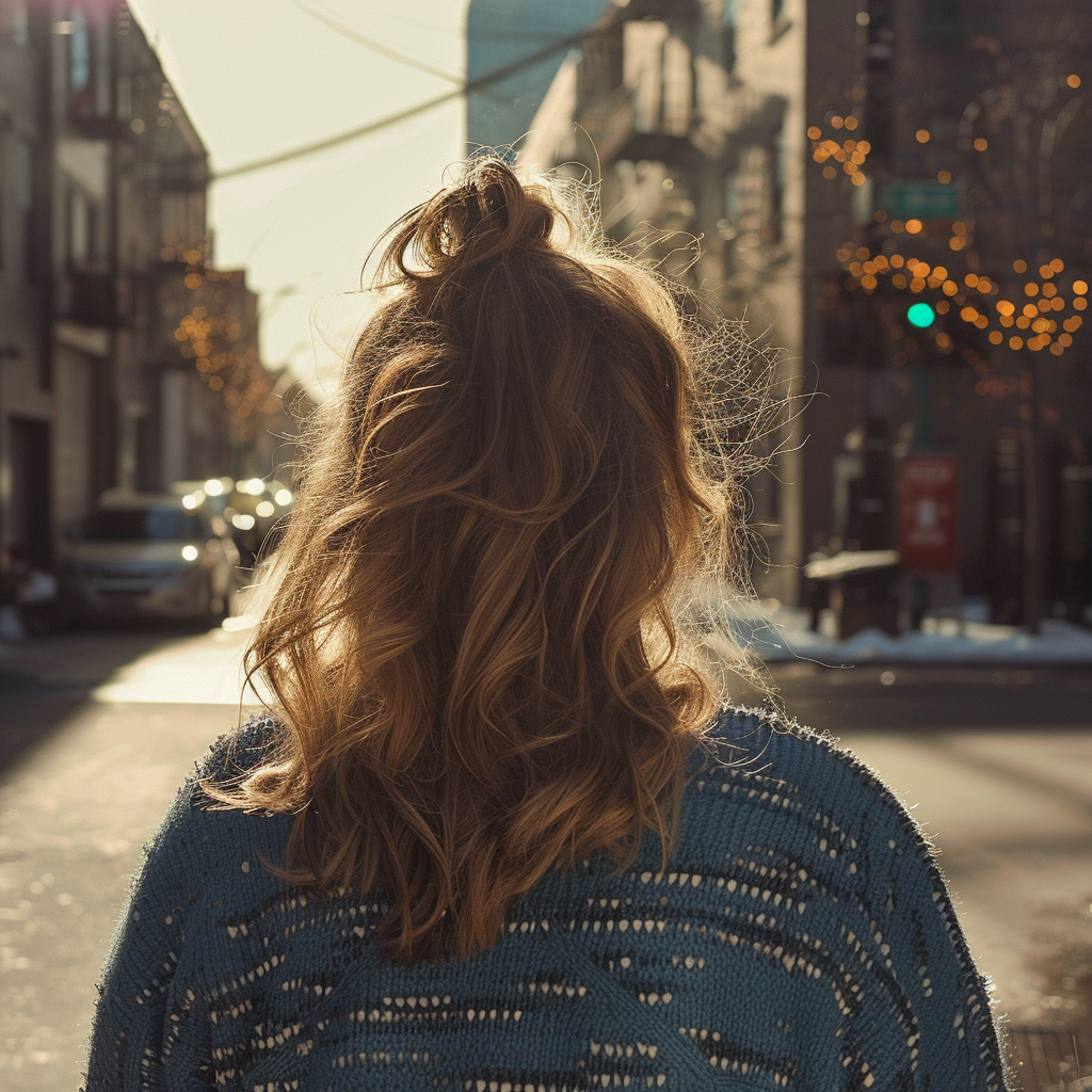 Mujer caminando por la calle | Fuente: Midjourney