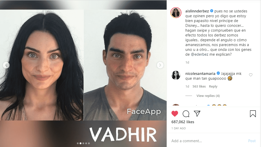 Aislinn Derbez comparte fotomontaje en su perfil de Instagram. I Captura de pantalla de Instagram/aislinnderbez
