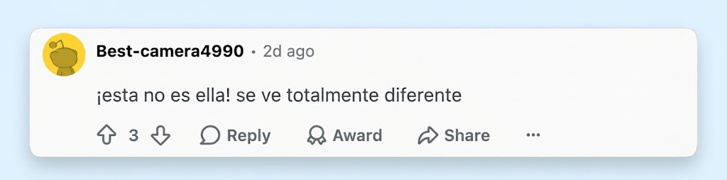 Un usuario de Reddit se mostró incrédulo ante el cambio de aspecto de Lawrence e insistió en que la mujer de las nuevas fotos no le resultaba nada familiar. | Fuente: Reddit/ r/popculturechat