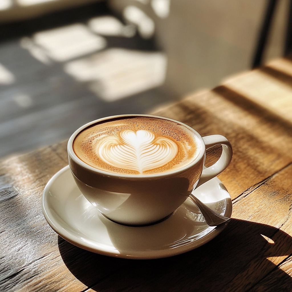 Una taza de café sobre una mesa | Fuente: Midjourney