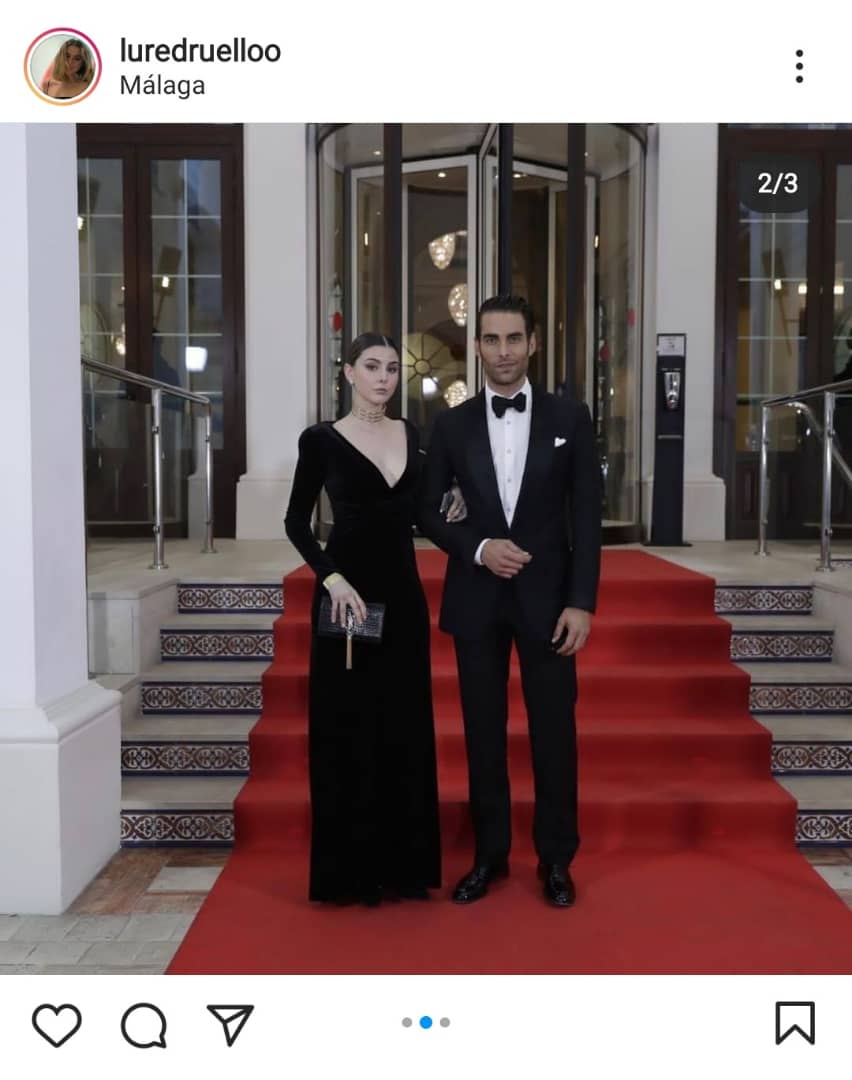 Jon Kortajarena y Lucía Redruello en la gala de los Premios Goya 2021. | Foto: Captura de Instagram/luredruello