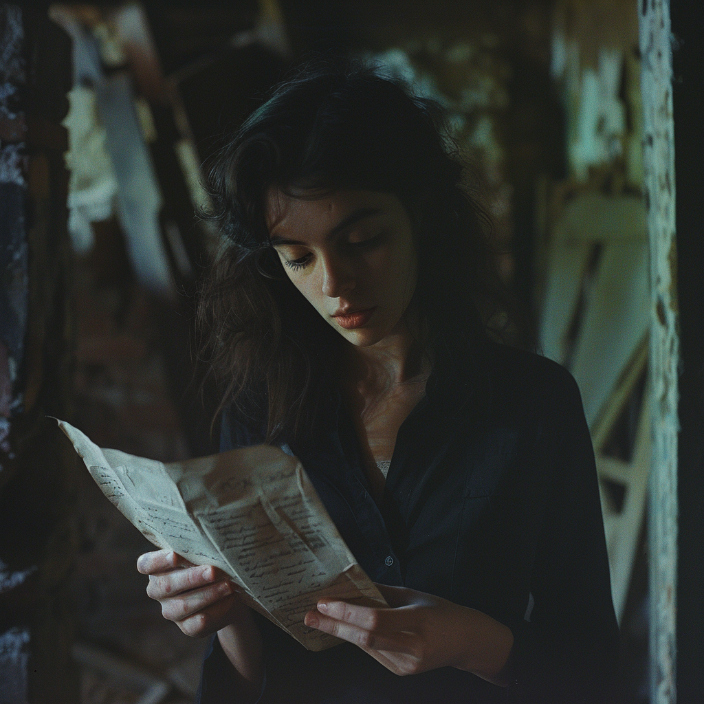 Mujer lee algo | Foto: Midjourney