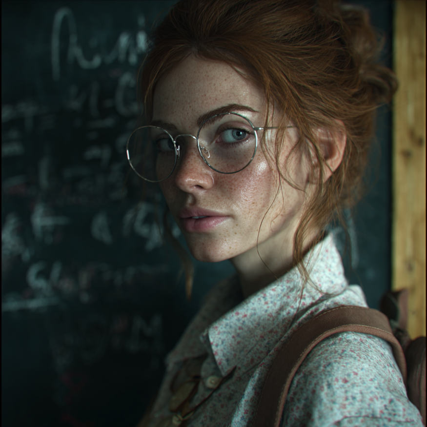 Una profesora de inglés en clase | Fuente: Midjourney