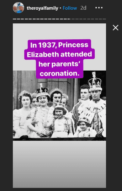 Coronación del Rey Jorge VI. | Foto: Captura de pantalla de Instagram/theroyalfamily/