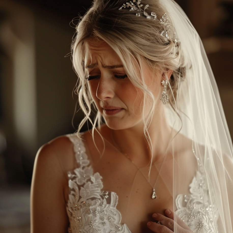 Una novia llorando | Fuente: Midjourney