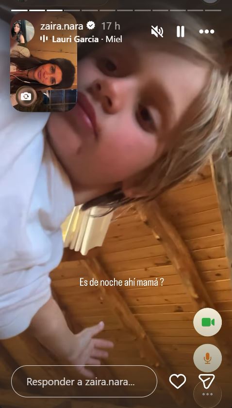 El hijo de Zaira Nara en videollamada con su madre | Fuente: Instagram/zaira.nara
