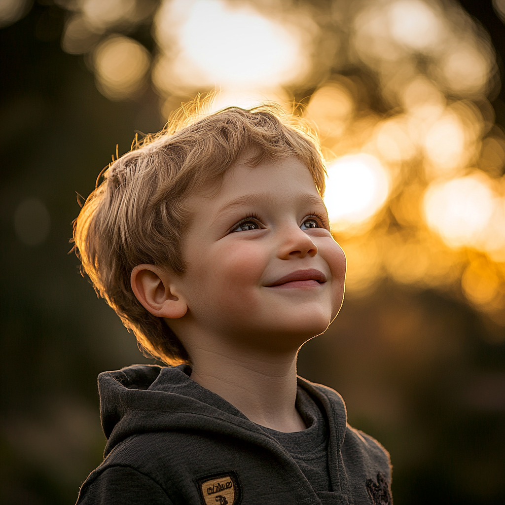 Un niño feliz en un parque | Fuente: Midjourney