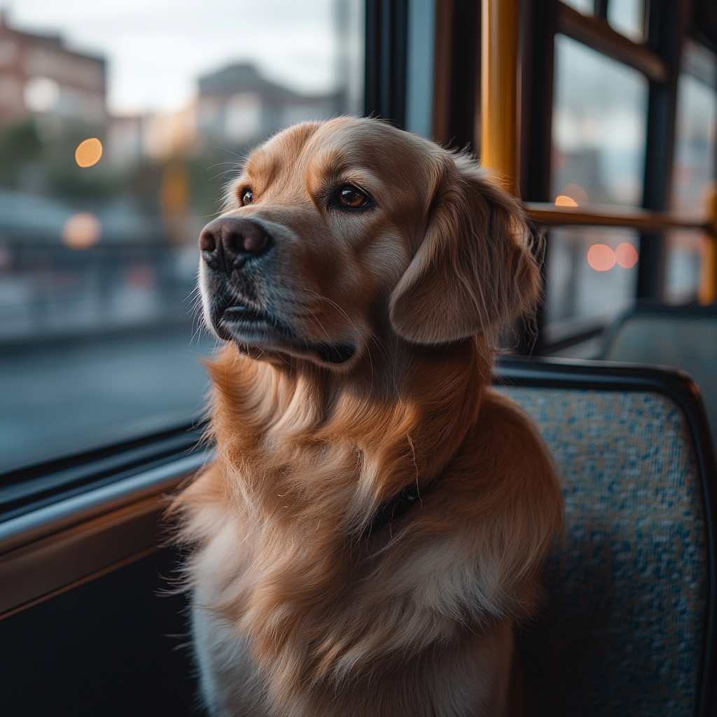 Un perro viajando en un autobús | Fuente: Midjourney