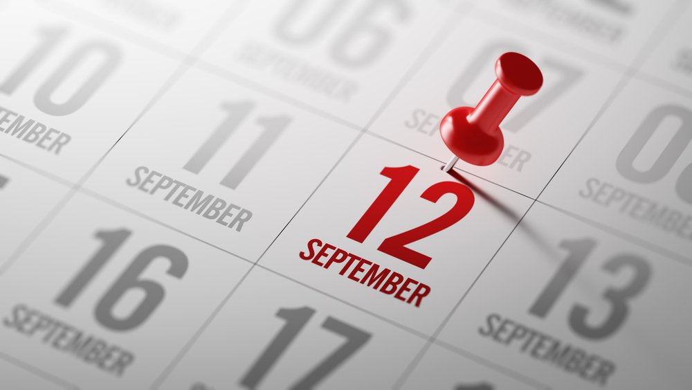 12 de septiembre marcado en el calendario como recordatorio. | Fuente: Shutterstock