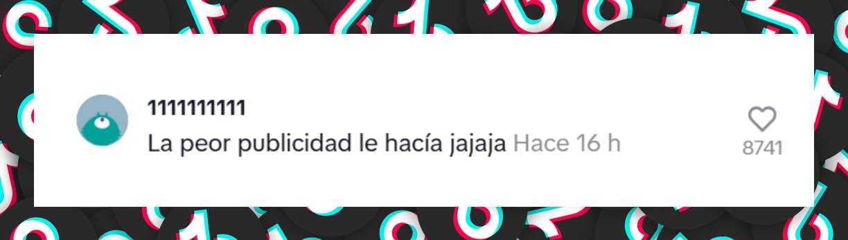 Comentario de un usuario sobre la publicidad que compartió Eugenia "la China" Suárez | Fuente: TikTok/sangrejaponesita