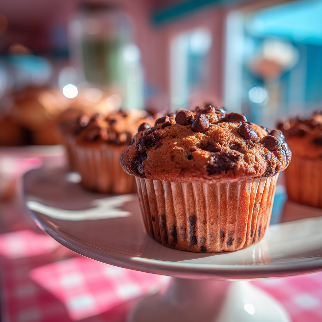 Un muffin con gocce di cioccolato | Fonte: Midjourney