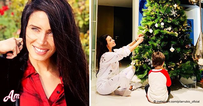 Pilar Rubio comparte linda foto decorando su árbol de Navidad, y dice que no fue tarea fácil