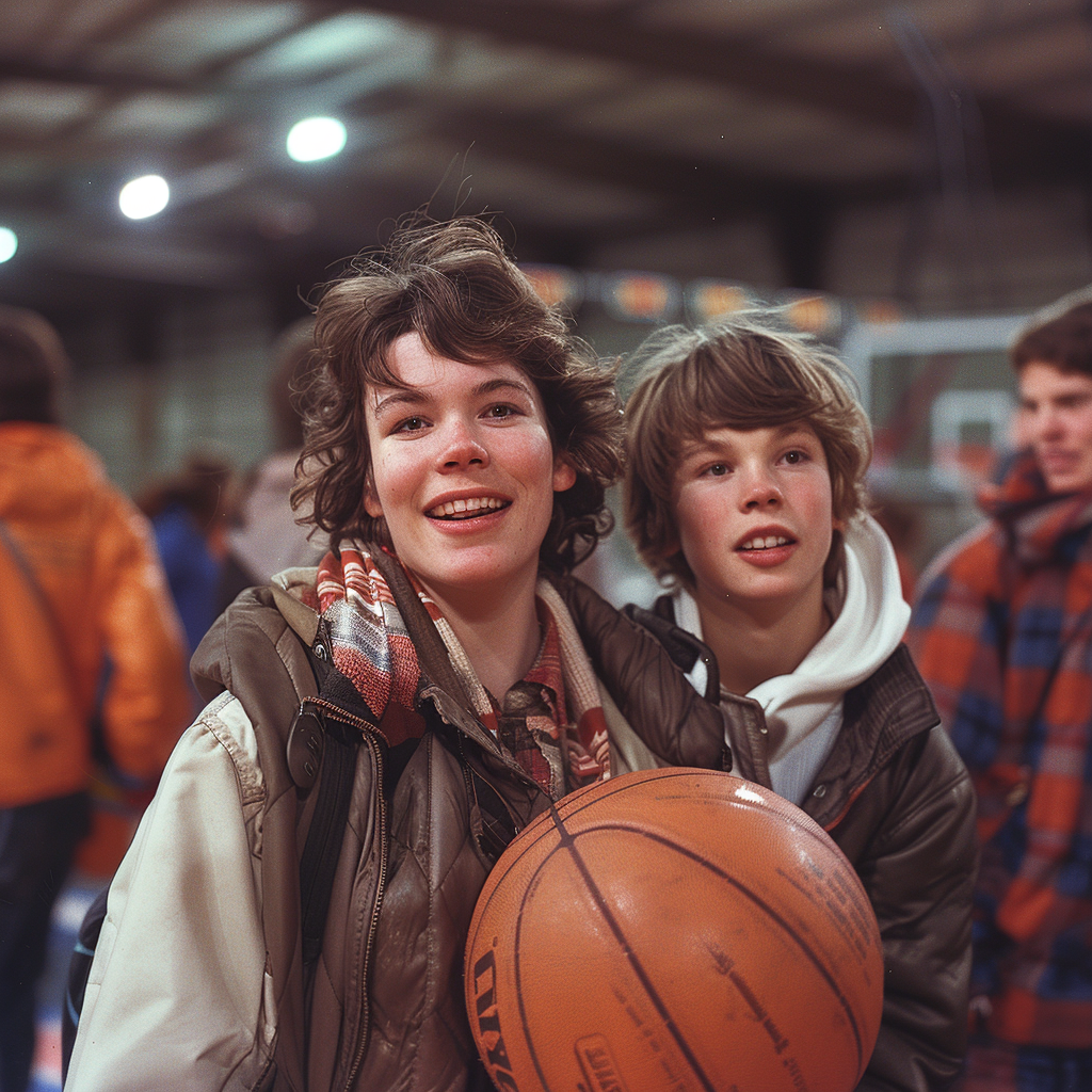 Jason y su madre abandonan el partido de baloncesto tras perder | Fuente: Midjourney