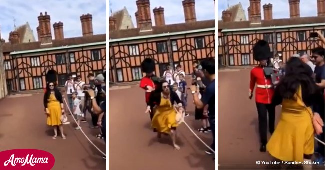 Guardia Real empujó con fuerza a turista que bloqueaba su camino en el Castillo de Windsor