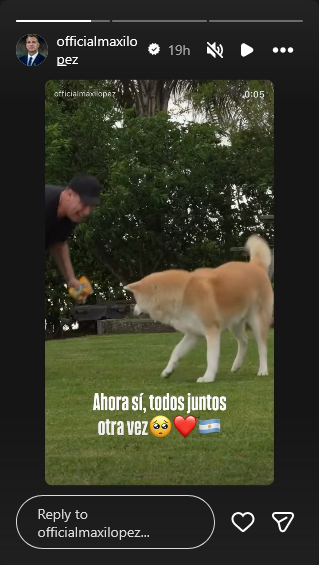 Maxi López compartió un video de su reencuentro familiar tras la llegada de Daniela Christiansson a Argentina | Fuente: Instagram Stories/officialmaxilopez