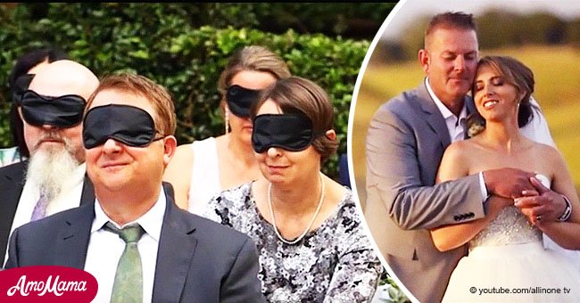 Le piden a invitados en boda usar parches para que sientan cada momento como la novia ciega