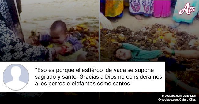 Niños son puestos en estiércol de vaca como parte de extraño ritual en dramático video