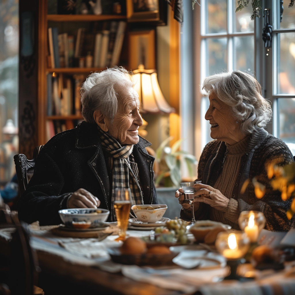 Los suegros de Linda cenando con la pareja | Foto: Midjourney