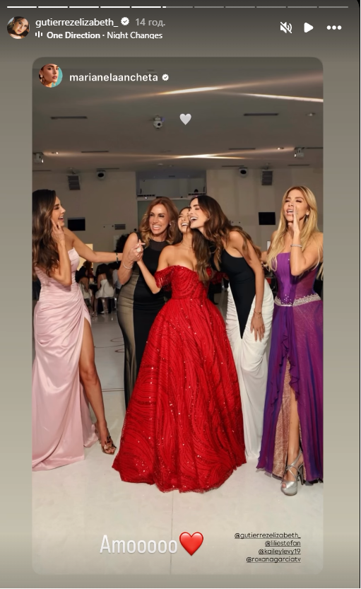 Elizabeth Gutiérrez y Kailey Levy compartiendo junto a sus invitados en el festejo de cumpleaños número 16 de la joven | Fuente: Instagram Stories/gutierrezelizabeth_