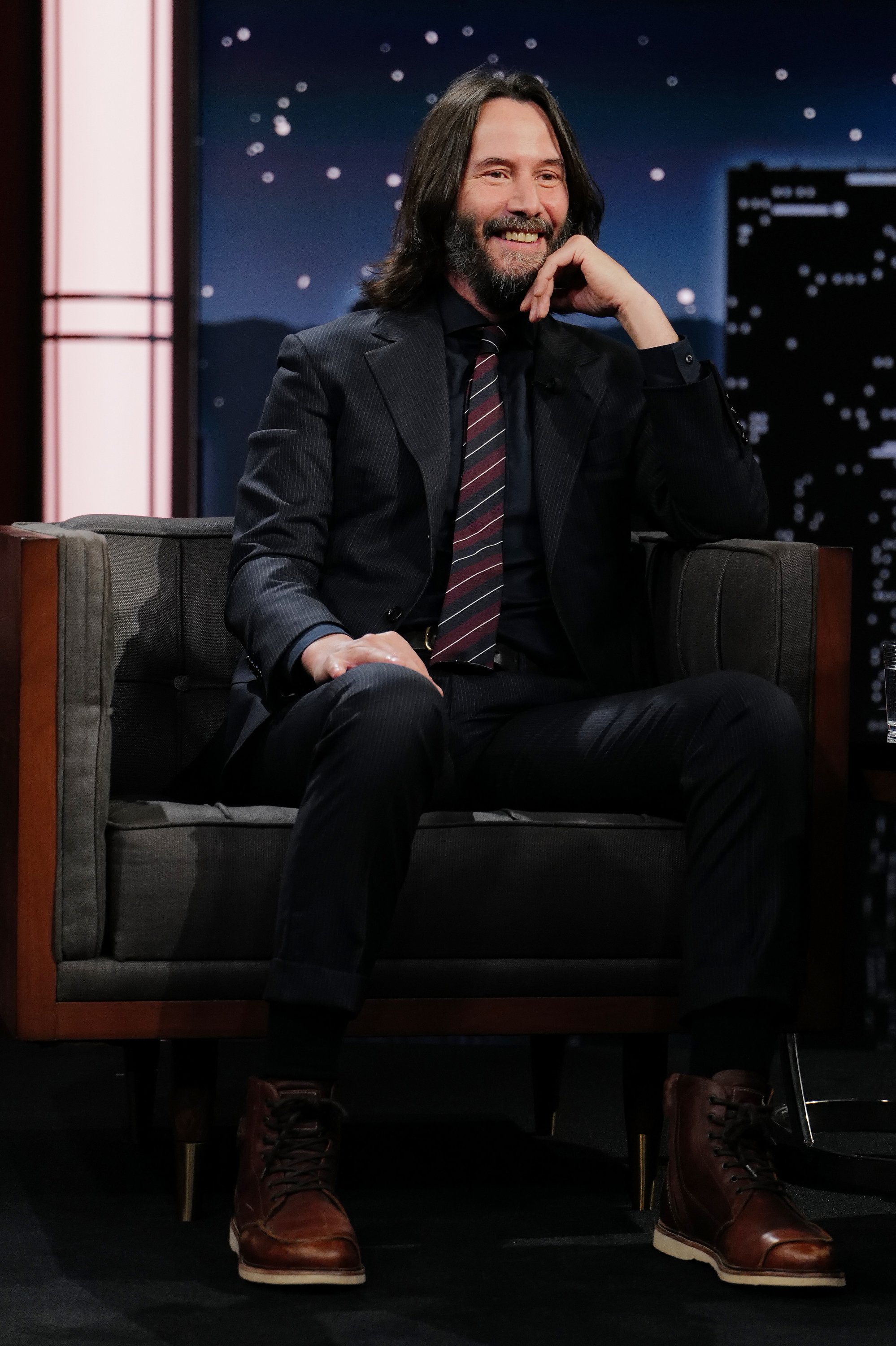 Keanu Reeves como invitado en el programa "Jimmy Kimmel Live" el 5 de octubre de 2022 en Los Ángeles, California | Foto: Getty Images