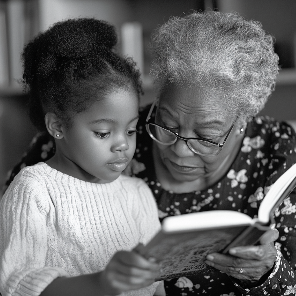 Becca con su abuela | Fuente: Midjourney