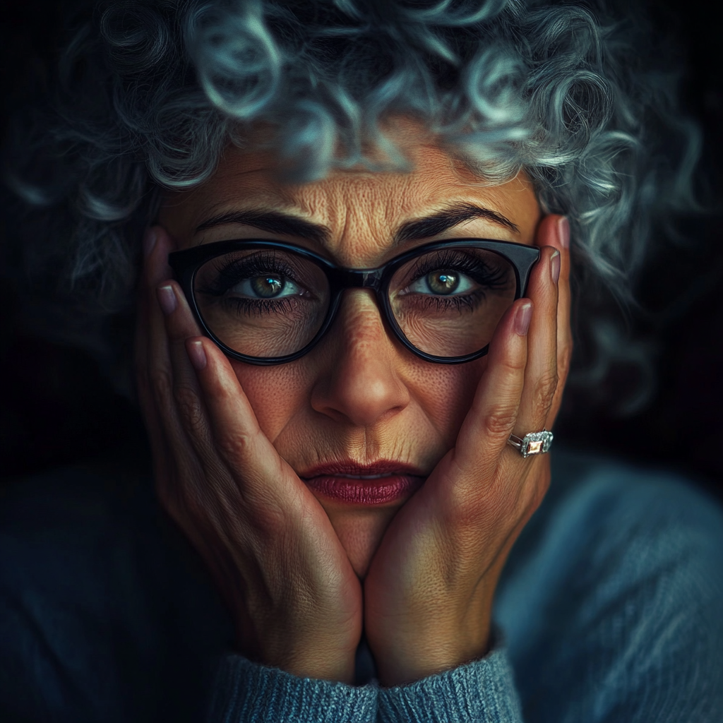 Una donna anziana sconfitta | Fonte: Midjourney