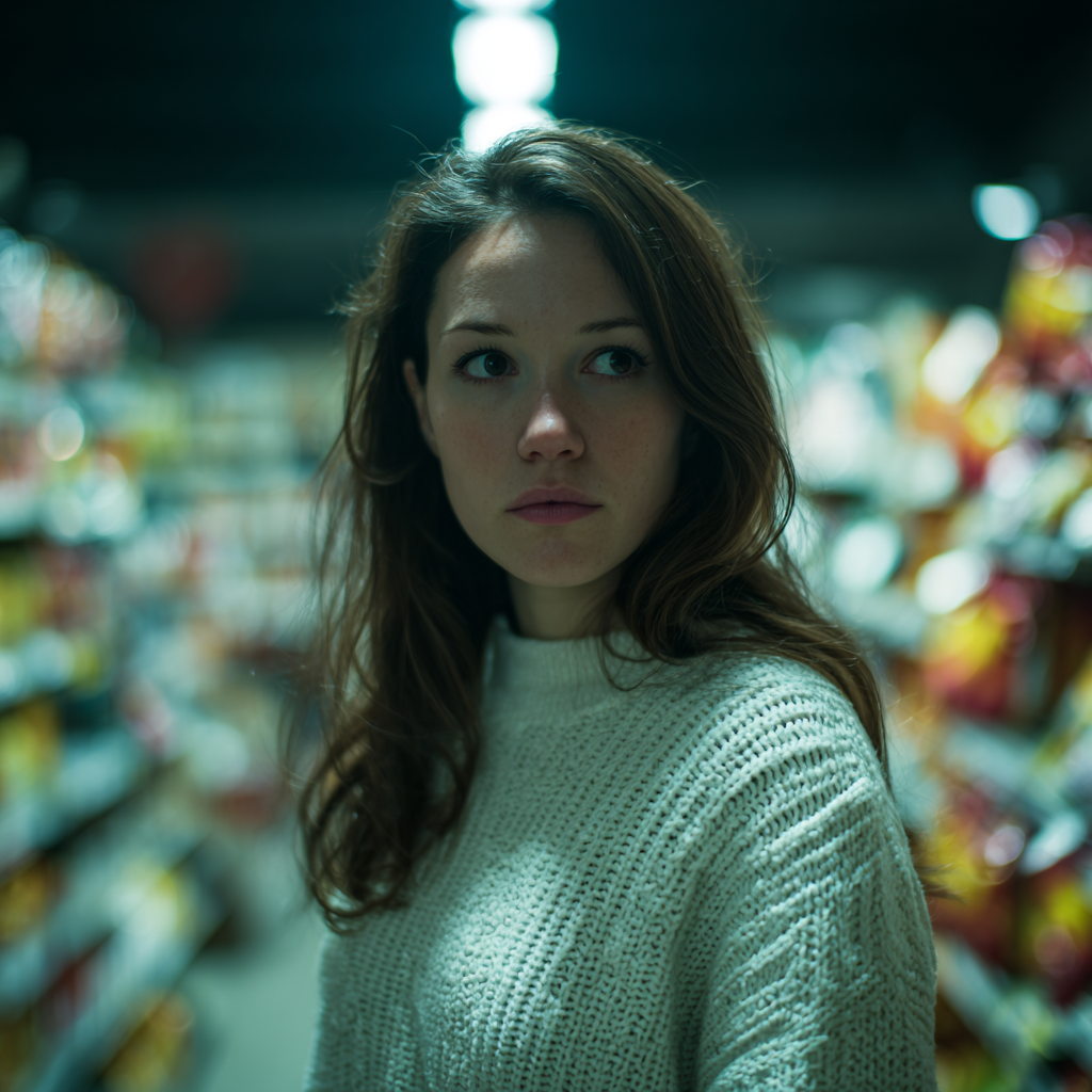 Primer plano de una mujer preocupada | Fuente: Midjourney