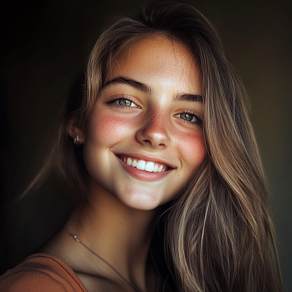 Una adolescente sonriente | Fuente: Midjourney