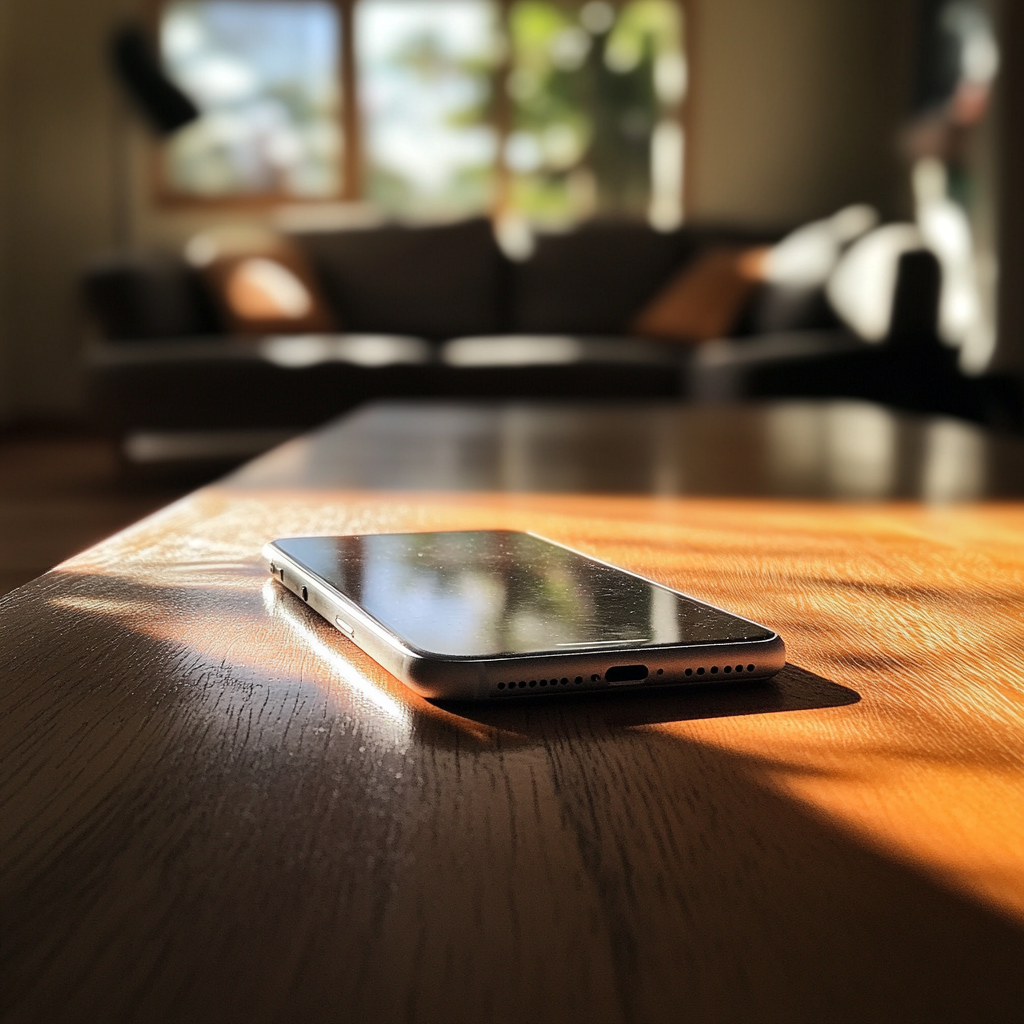 Un móvil sobre una mesa | Fuente: Midjourney