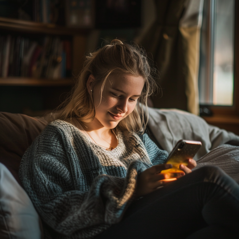 Una mujer escribiendo en su teléfono | Fuente: Midjourney