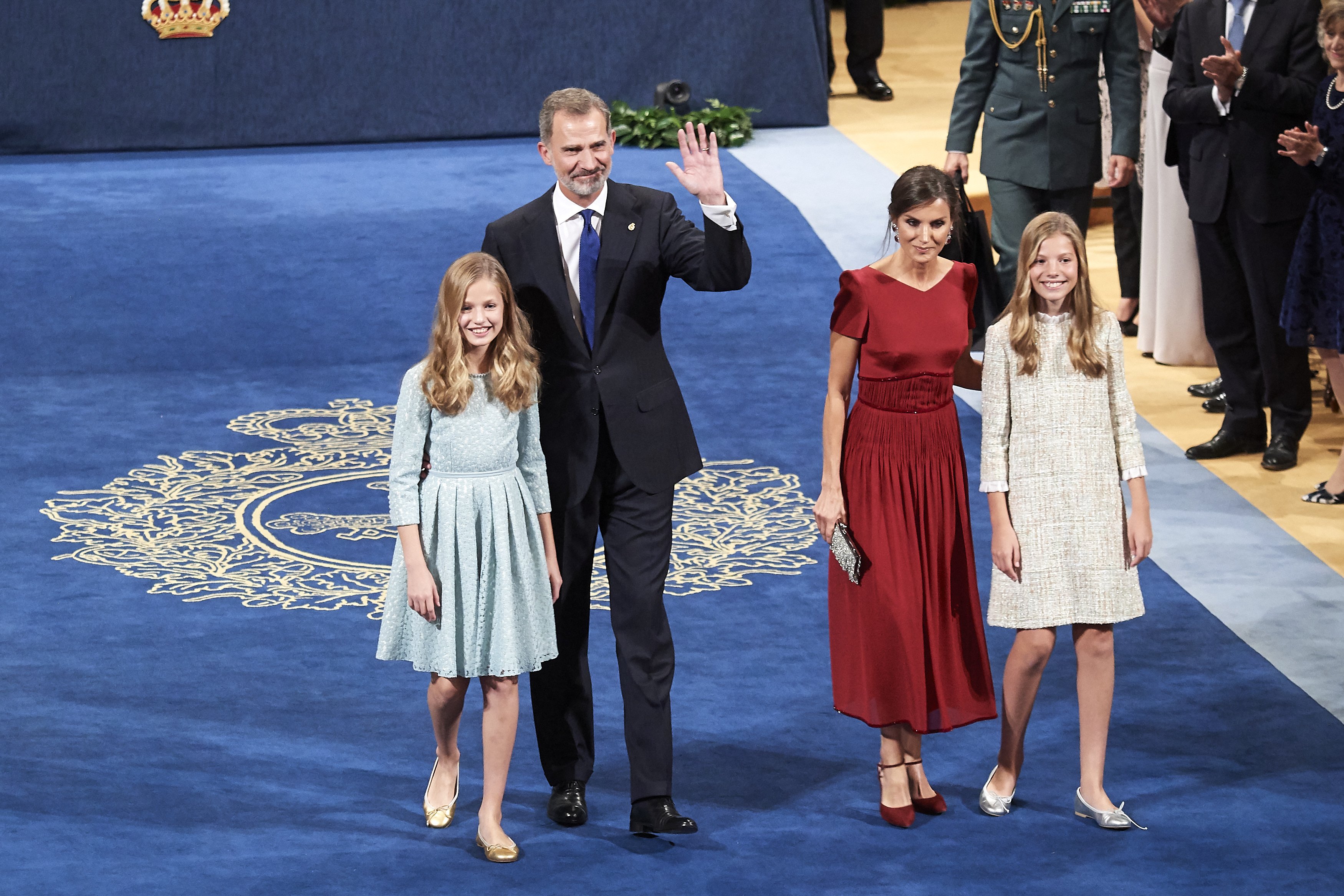 Familia real española durante los Premios Princesa de Asturia 2019, en Oviedo, España. | Foto: Getty Images
